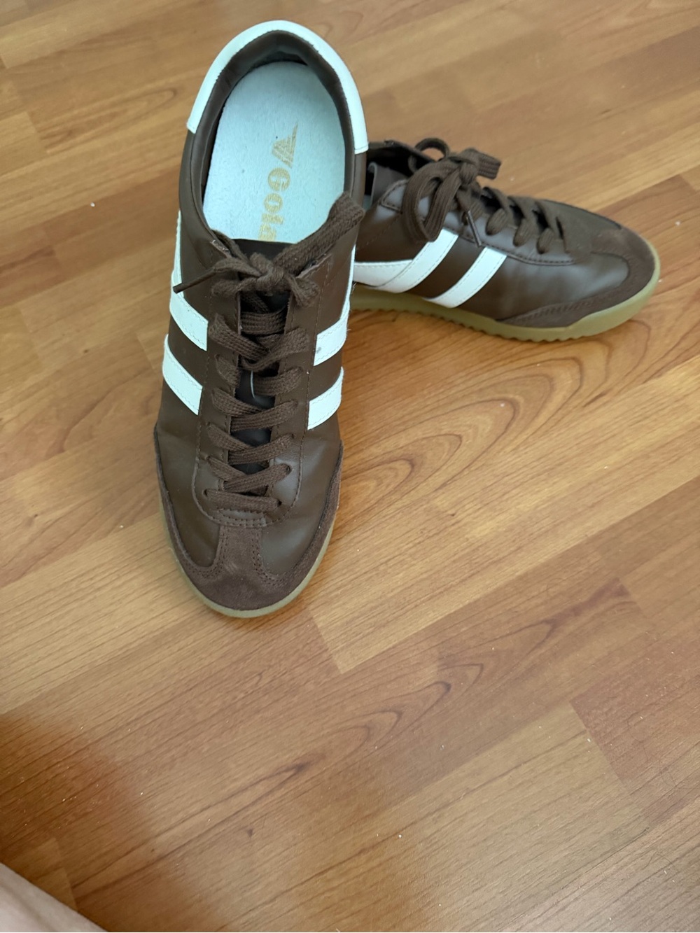 Gola Brown Sneakers with White Stripes